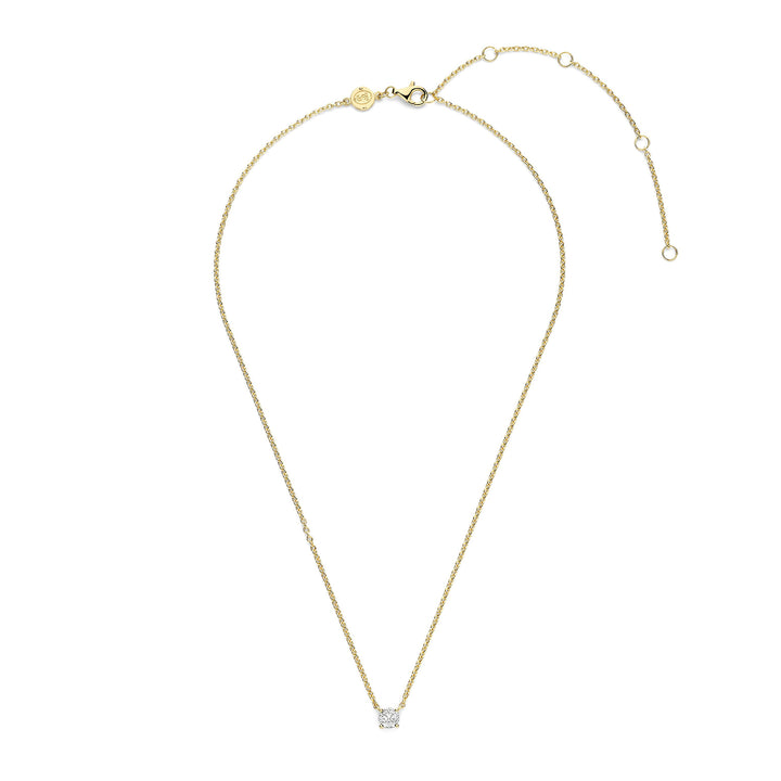 Ti Sento Yellow Gold Plated Cubic Zirconia Solitaire Necklace 34087ZY