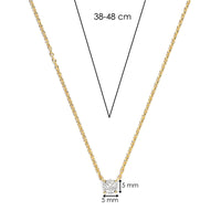 Ti Sento Yellow Gold Plated Cubic Zirconia Solitaire Necklace 34087ZY