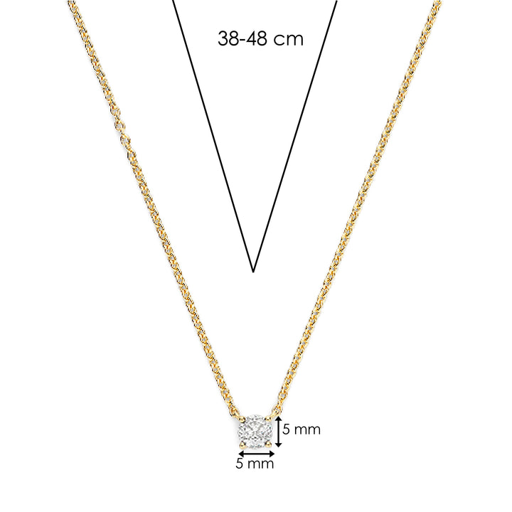 Ti Sento Yellow Gold Plated Cubic Zirconia Solitaire Necklace 34087ZY