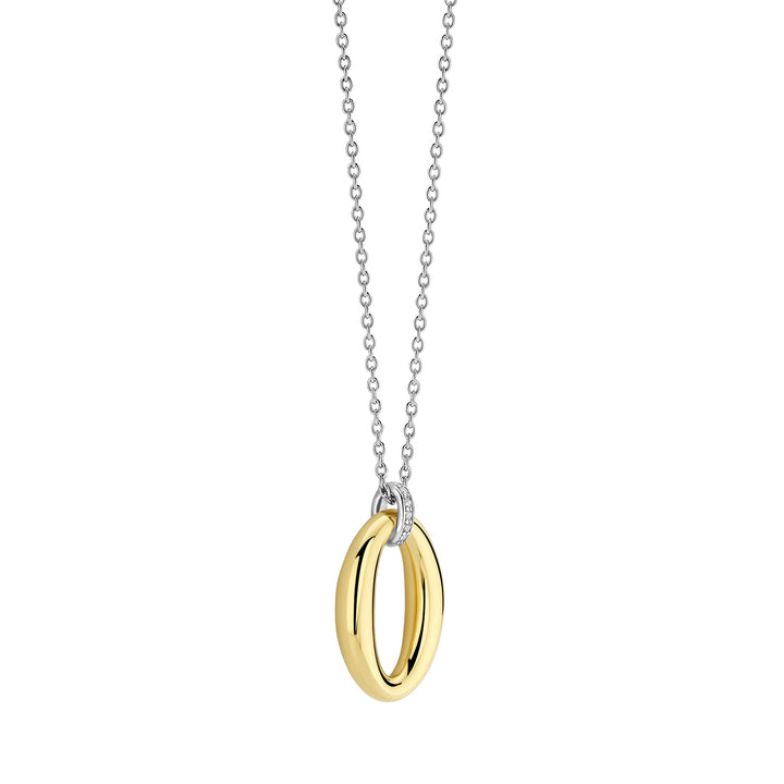 Ti Sento Yellow Gold Plated Cubic Zirconia Oval Necklace 34091ZY