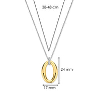 Ti Sento Yellow Gold Plated Cubic Zirconia Oval Necklace 34091ZY