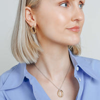 Ti Sento Yellow Gold Plated Cubic Zirconia Oval Necklace 34091ZY