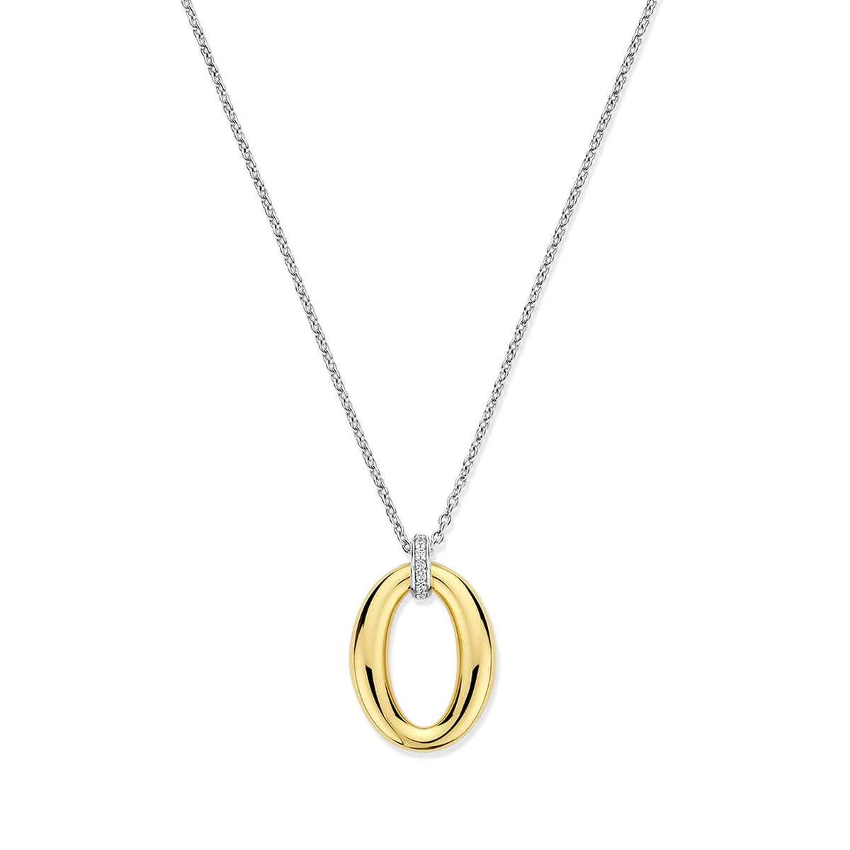 Ti Sento Yellow Gold Plated Cubic Zirconia Oval Necklace 34091ZY - Michael Jones Jeweller