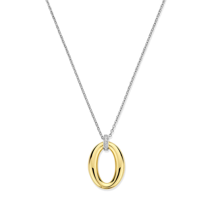 Ti Sento Yellow Gold Plated Cubic Zirconia Oval Necklace 34091ZY
