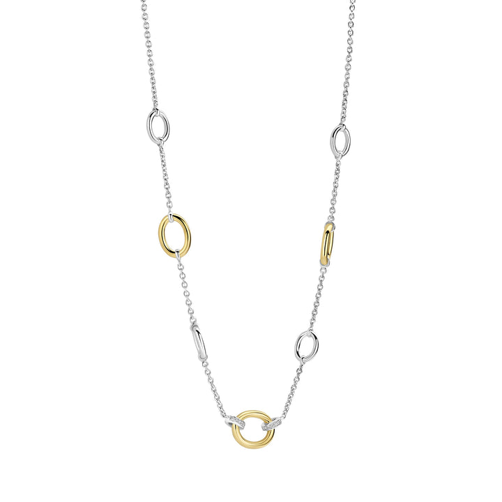 Ti Sento Yellow Gold Plated Cubic Zirconia Circle Necklace 3409ZY