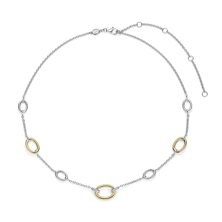 Ti Sento Yellow Gold Plated Cubic Zirconia Circle Necklace 3409ZY