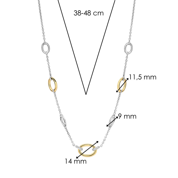 Ti Sento Yellow Gold Plated Cubic Zirconia Circle Necklace 3409ZY