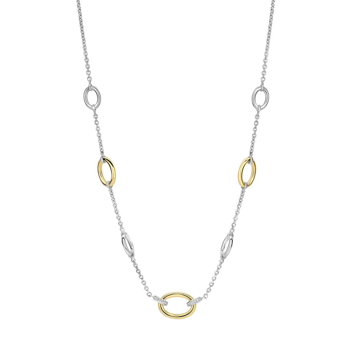 Ti Sento Yellow Gold Plated Cubic Zirconia Circle Necklace 3409ZY