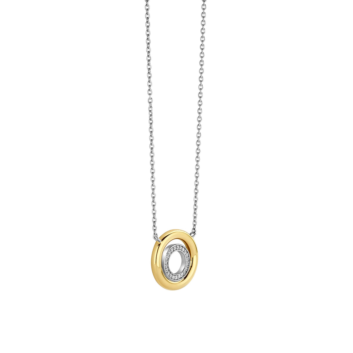 Ti Sento Yellow Gold Plated Cubic Zirconia Circle Necklace 34105ZY - Michael Jones Jeweller