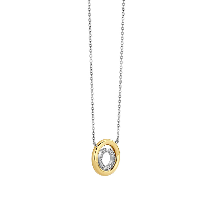 Ti Sento Yellow Gold Plated Cubic Zirconia Circle Necklace 34105ZY