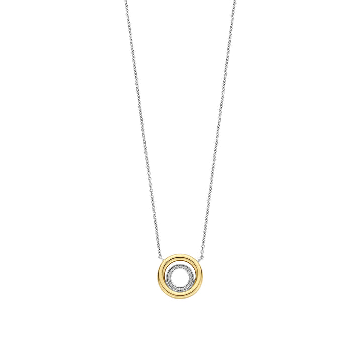 Ti Sento Yellow Gold Plated Cubic Zirconia Circle Necklace 34105ZY
