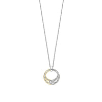 Ti Sento Yellow Gold Plated Cubic Zirconia Entwined Circle Necklace 34107ZY