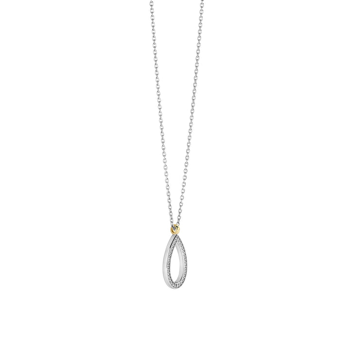 Ti Sento Yellow Gold Plated Cubic Zirconia Teardrop Necklace 34110ZY
