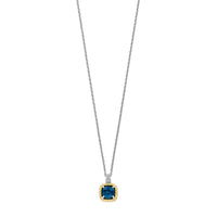 Ti Sento Yellow Gold Plated Dark Blue Crystal and Cubic Zirconia Necklace 34111DB