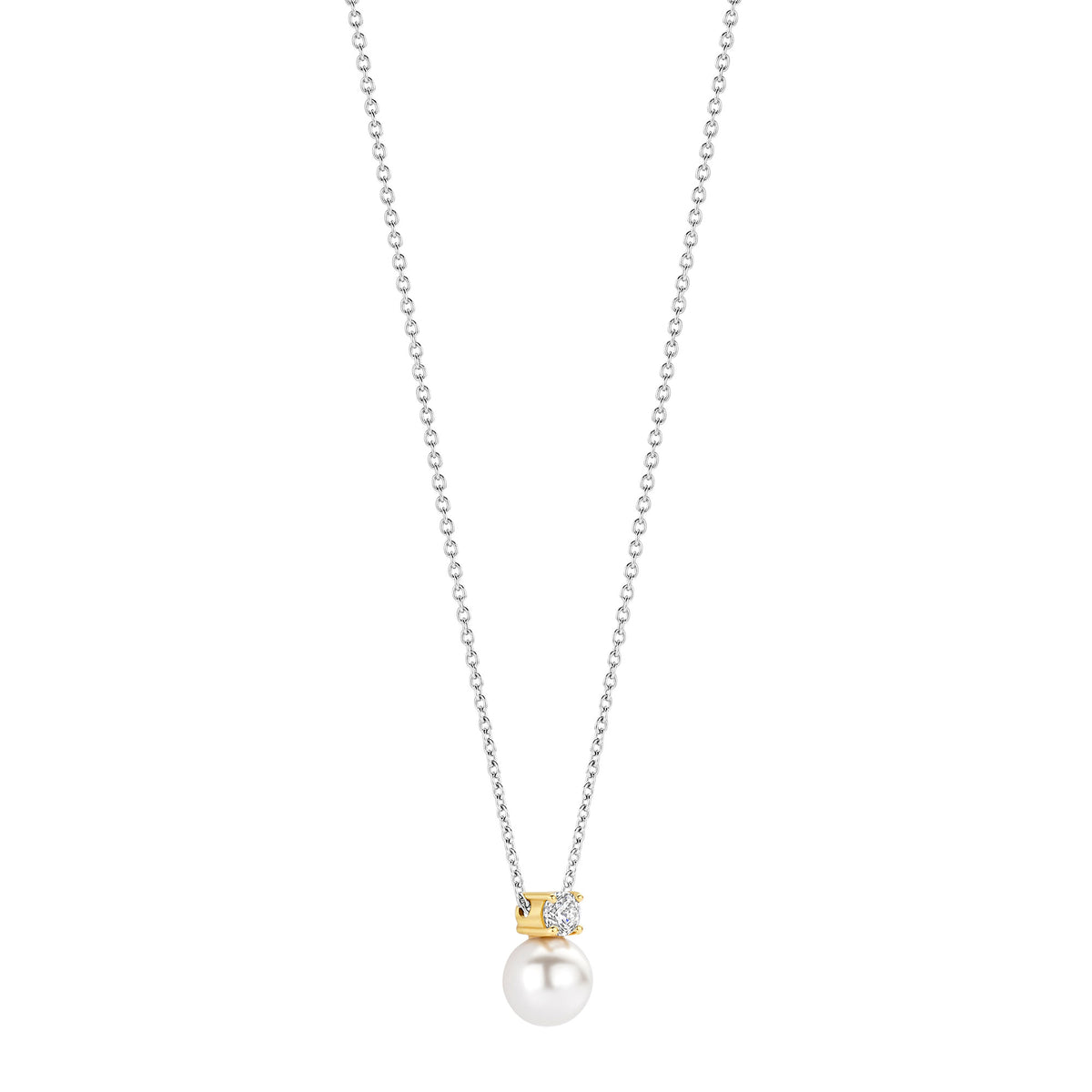Ti Sento Synthetic Pearl and Cubic Zirconia Necklace 34125YP - Michael Jones Jeweller