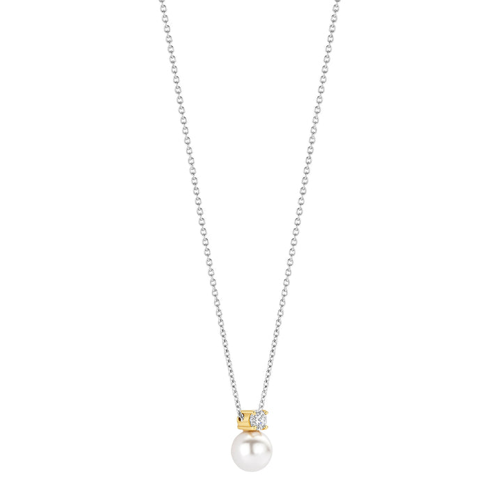 Ti Sento Synthetic Pearl and Cubic Zirconia Necklace 34125YP