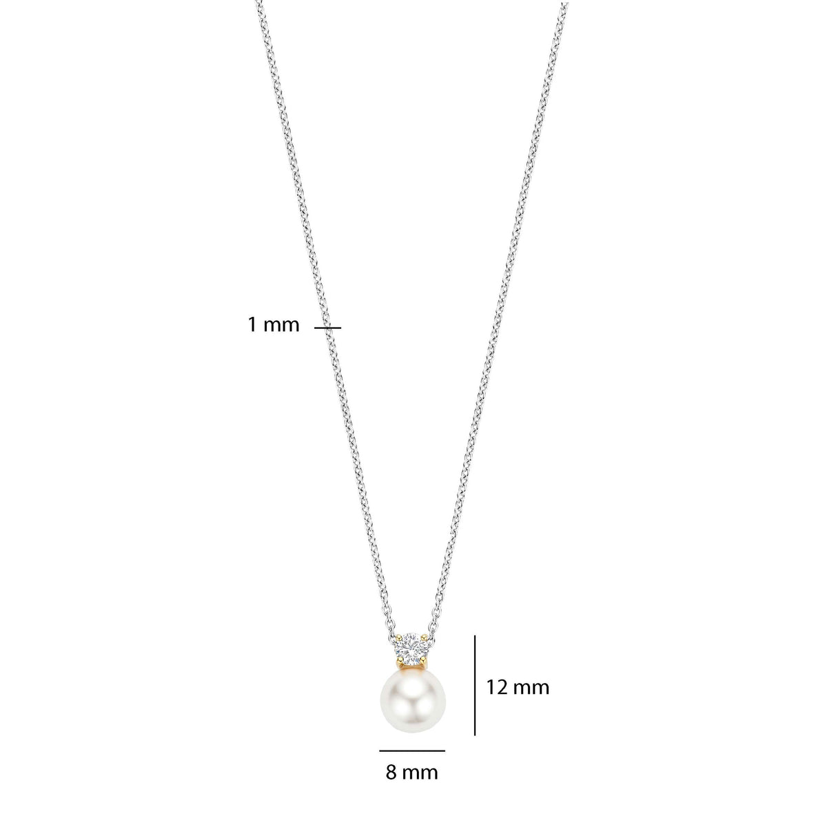 Ti Sento Synthetic Pearl and Cubic Zirconia Necklace 34125YP - Michael Jones Jeweller