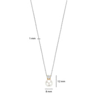 Ti Sento Synthetic Pearl and Cubic Zirconia Necklace 34125YP