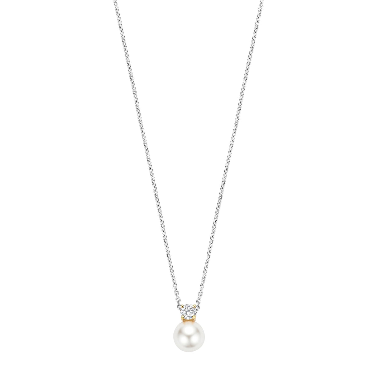Ti Sento Synthetic Pearl and Cubic Zirconia Necklace 34125YP - Michael Jones Jeweller