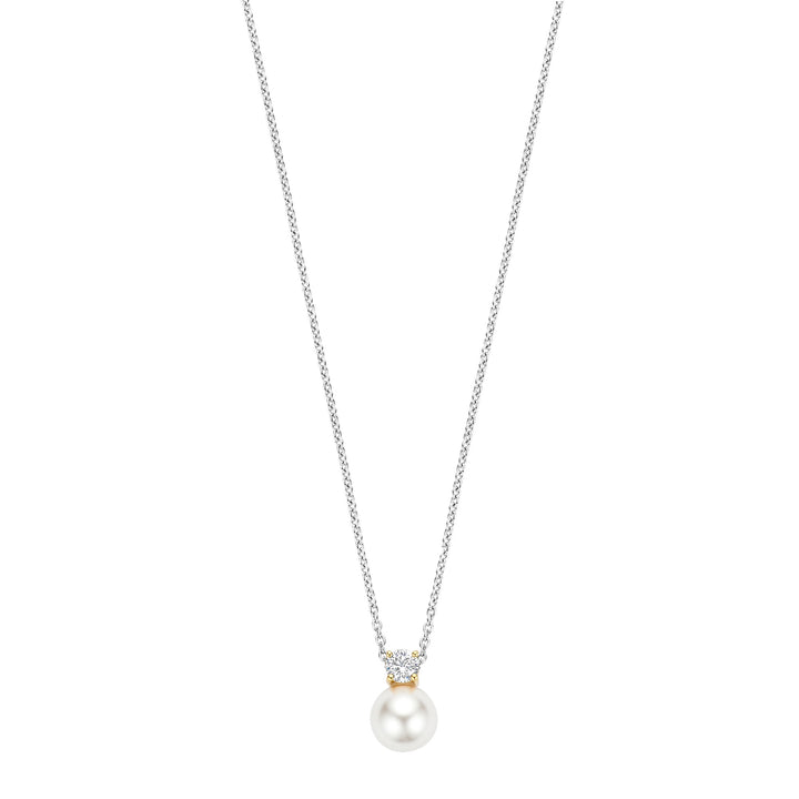 Ti Sento Synthetic Pearl and Cubic Zirconia Necklace 34125YP
