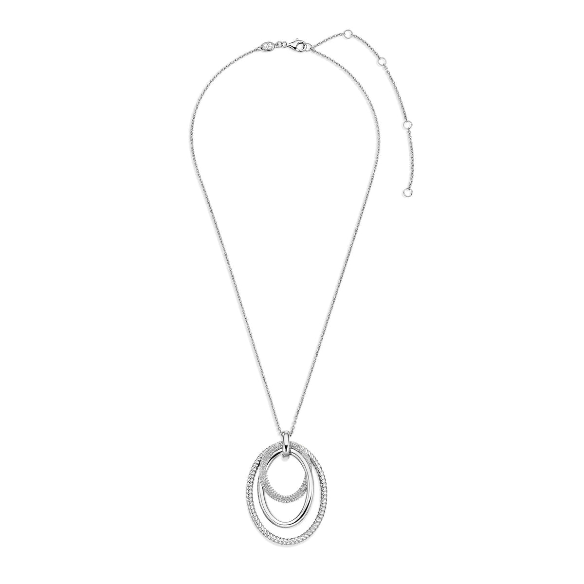 Ti Sento Cubic Zirconia Layered Oval Pendant 34127ZI - Michael Jones Jeweller