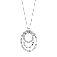 Ti Sento Cubic Zirconia Layered Oval Pendant 34127ZI - Michael Jones Jeweller