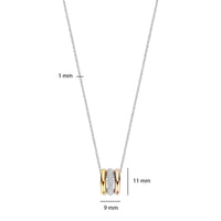 Ti Sento Cubic Zirconia Yellow and Rose Gold Plated Triple Circle Necklace 34128TZ