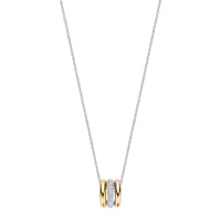 Ti Sento Cubic Zirconia Yellow and Rose Gold Plated Triple Circle Necklace 34128TZ