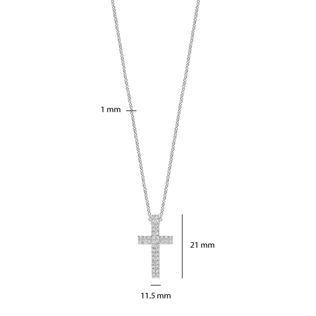 Ti Sento Cubic Zirconia Cross Necklace 34130ZI - Michael Jones Jeweller