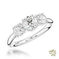 Trilogy Classic Three Stone 0.55ct F SI1 Diamond Platinum Ring