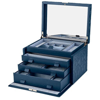 WOLF X LIBERTY All Over Ianthe Large Jewellery Box - Navy - ONLINE EXCLUSIVE - Michael Jones Jeweller