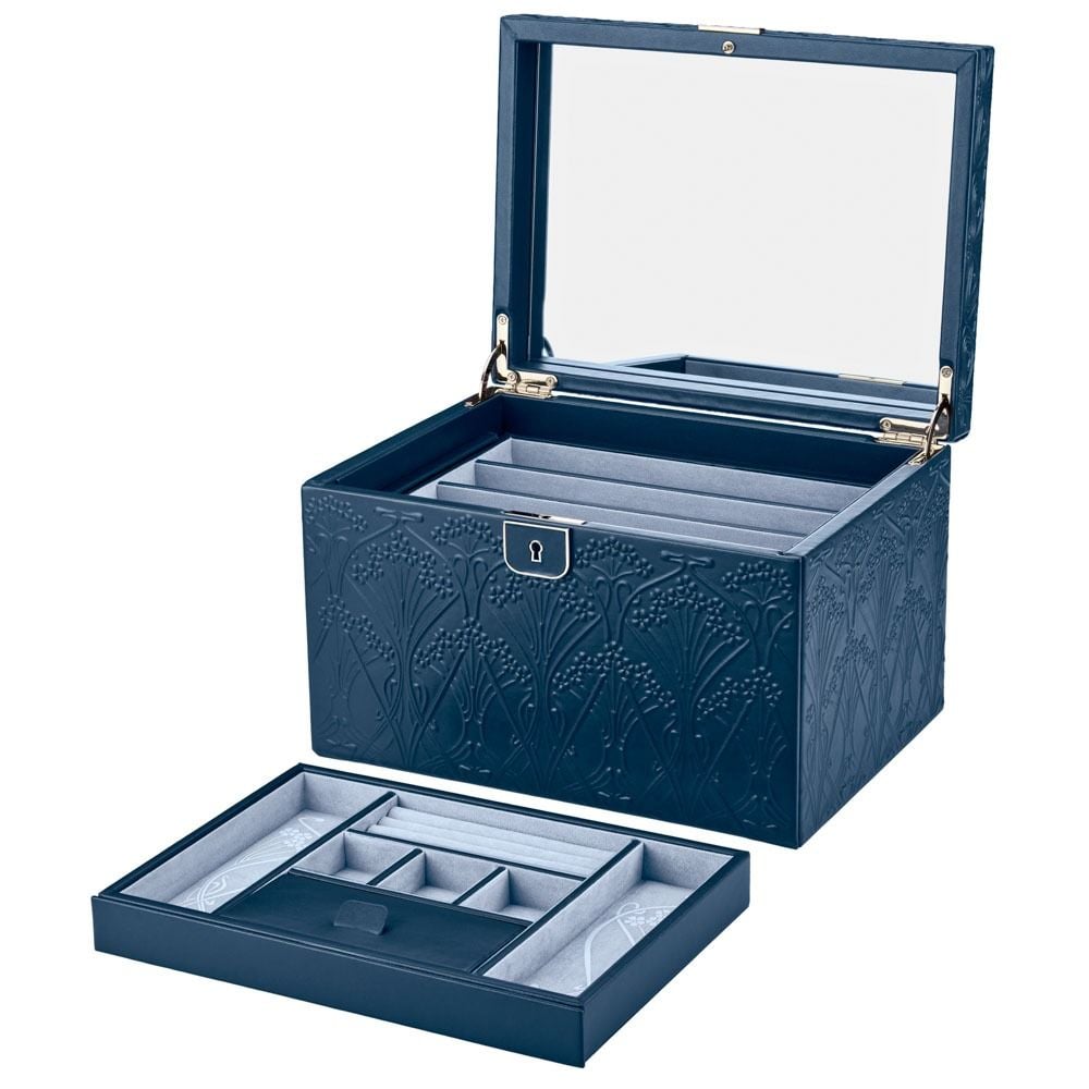 WOLF X LIBERTY All Over Ianthe Large Jewellery Box - Navy - ONLINE EXCLUSIVE - Michael Jones Jeweller
