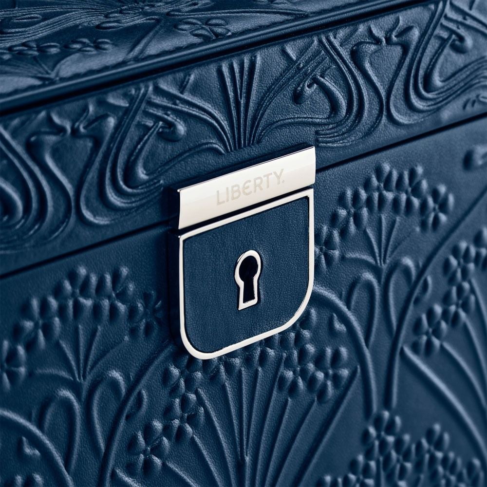 WOLF X LIBERTY All Over Ianthe Large Jewellery Box - Navy - ONLINE EXCLUSIVE - Michael Jones Jeweller
