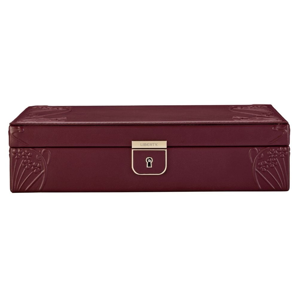 WOLF X LIBERTY Ianthe Medium Jewellery Box - Burgundy - ONLINE EXCLUSIVE - Michael Jones Jeweller