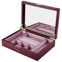 WOLF X LIBERTY Ianthe Medium Jewellery Box - Burgundy - ONLINE EXCLUSIVE - Michael Jones Jeweller