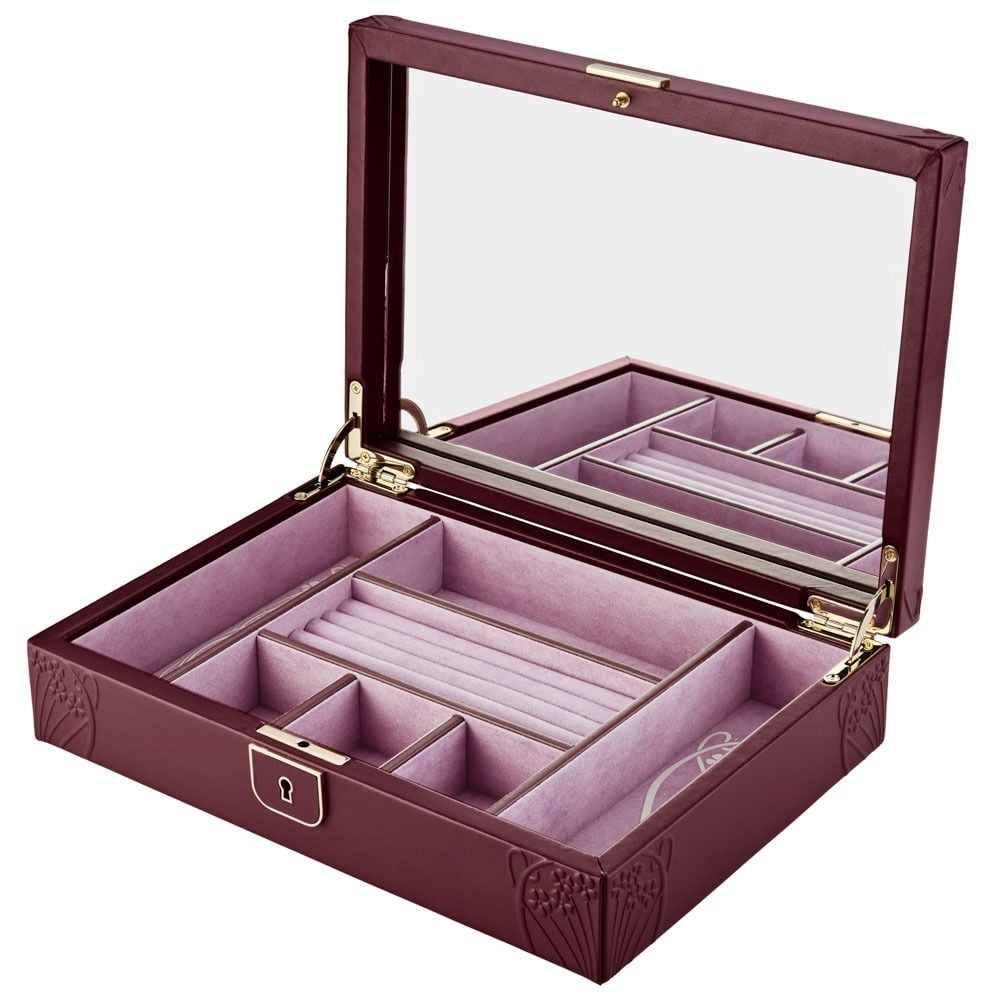 WOLF X LIBERTY Ianthe Medium Jewellery Box - Burgundy - ONLINE EXCLUSIVE - Michael Jones Jeweller