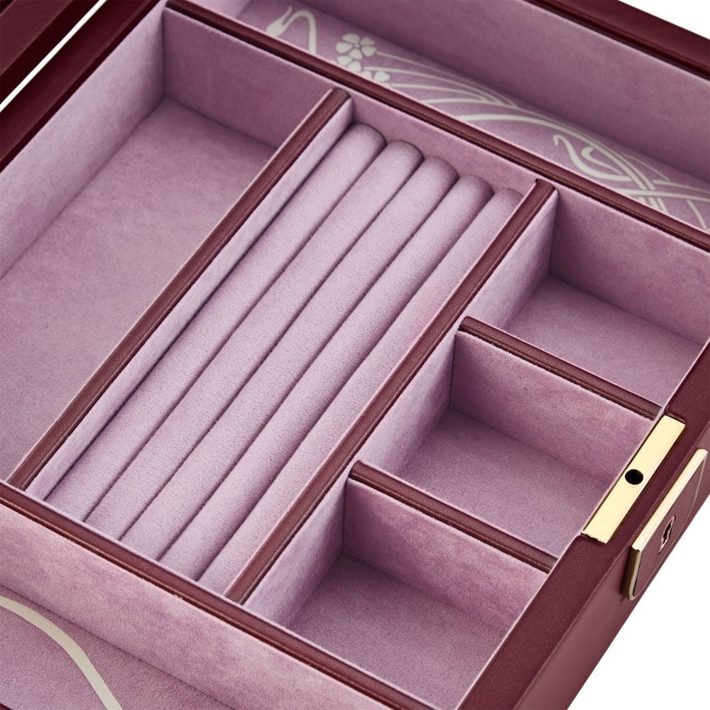 WOLF X LIBERTY Ianthe Medium Jewellery Box - Burgundy - ONLINE EXCLUSIVE - Michael Jones Jeweller