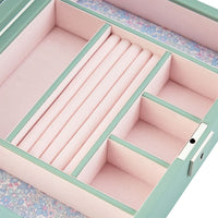 WOLF X LIBERTY Julia Interior Print Medium Jewellery Box - Sage Green - ONLINE EXCLUSIVE