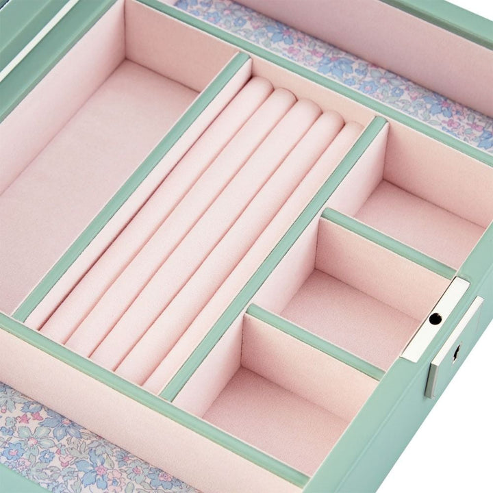 WOLF X LIBERTY Julia Interior Print Medium Jewellery Box - Sage Green - ONLINE EXCLUSIVE