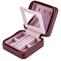 WOLF X LIBERTY Ianthe Small Travel Jewellery Zip Case - Burgundy - ONLINE EXCLUSIVE
