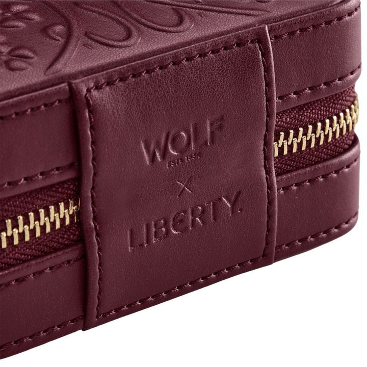 WOLF X LIBERTY Ianthe Small Travel Jewellery Zip Case - Burgundy - ONLINE EXCLUSIVE