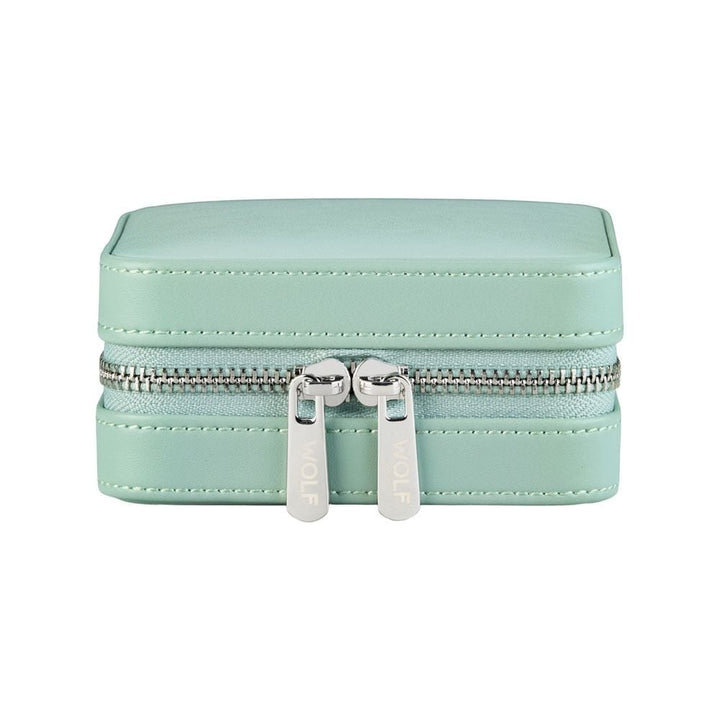 WOLF X LIBERTY Julia Interior Print Small Travel Jewellery Zip Case - Sage Green- ONLINE EXCLUSIVE