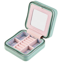 WOLF X LIBERTY Julia Interior Print Small Travel Jewellery Zip Case - Sage Green- ONLINE EXCLUSIVE