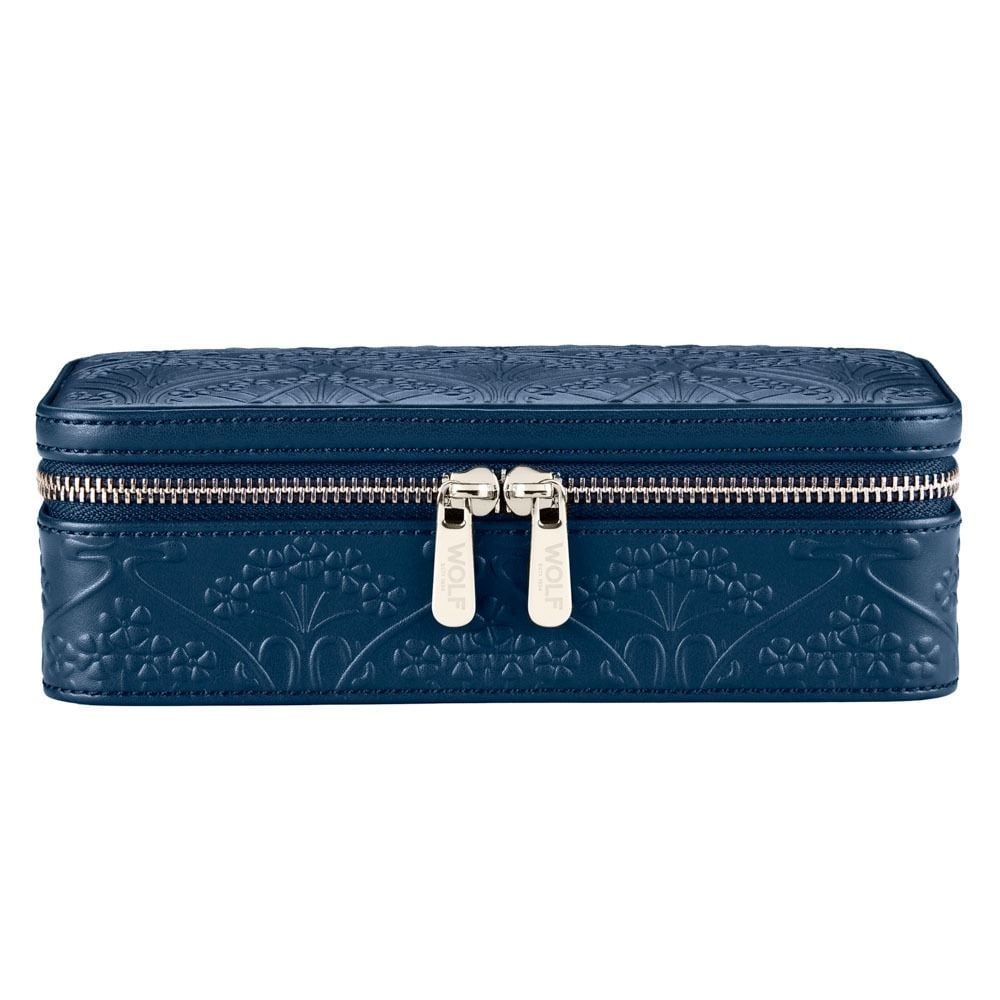 WOLF X LIBERTY All Over Ianthe Medium Jewellery Zip Case - Navy - Michael Jones Jeweller