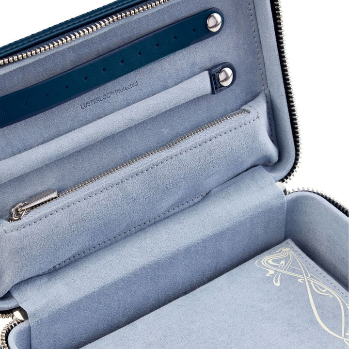 WOLF X LIBERTY All Over Ianthe Medium Jewellery Zip Case - Navy - ONLINE EXCLUSIVE