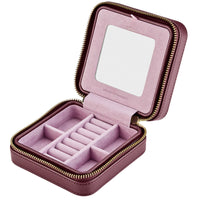 WOLF X LIBERTY Ianthe Burgundy Small Travel Jewellery Zip Case