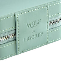 WOLF X LIBERTY Julia Interior Print Sage Green Small Travel Jewellery Zip Case