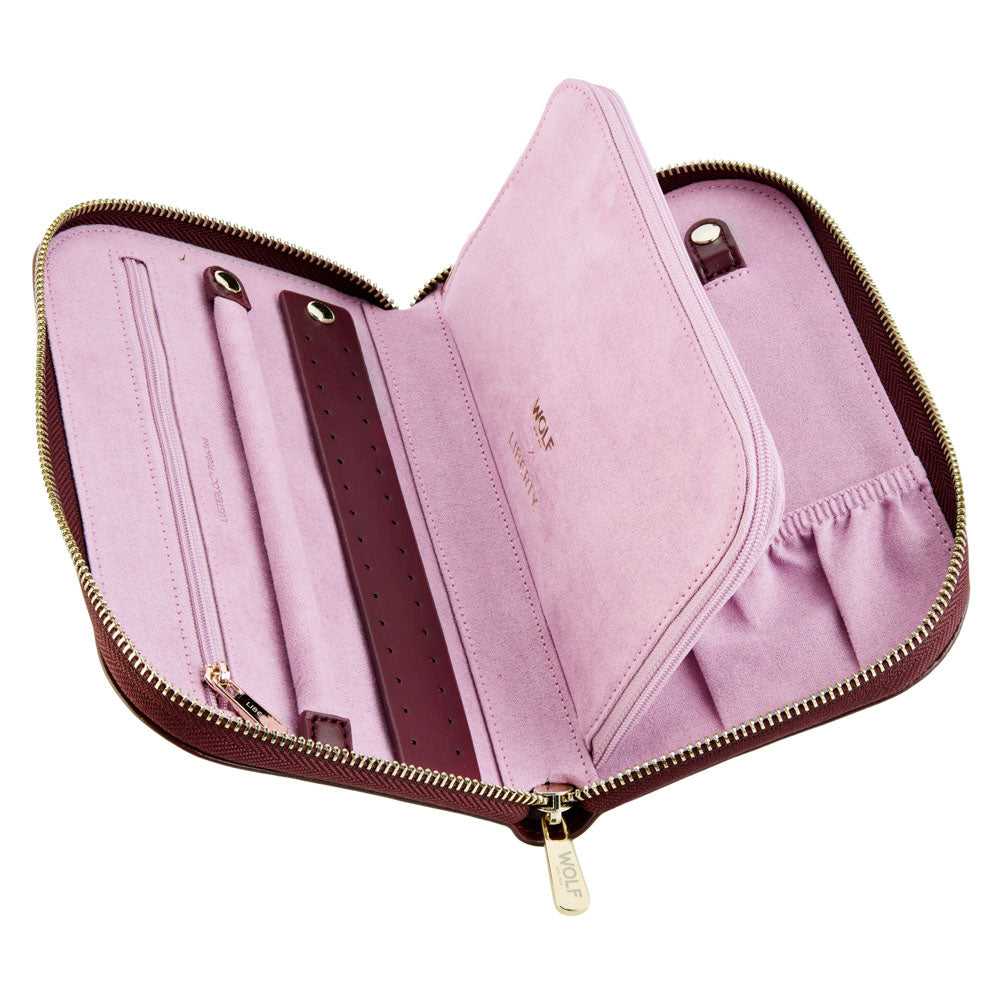 WOLF X LIBERTY Ianthe Burgundy Travel Jewellery Portfolio - Michael Jones Jeweller