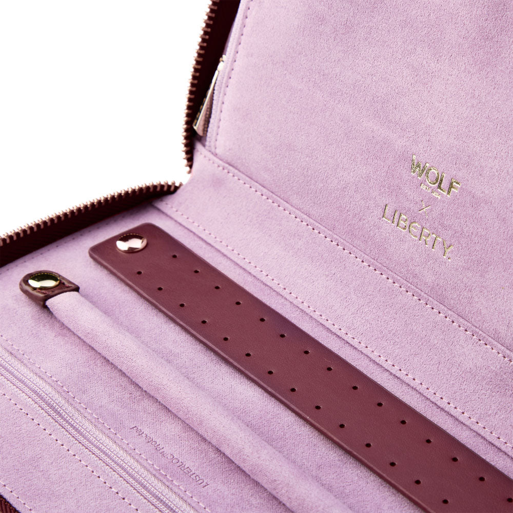 WOLF X LIBERTY Ianthe Burgundy Travel Jewellery Portfolio - Michael Jones Jeweller