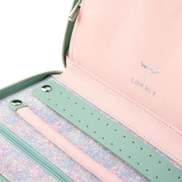 WOLF X LIBERTY Julia Interior Print Travel Jewellery Portfolio - Sage Green- ONLINE EXCLUSIVE